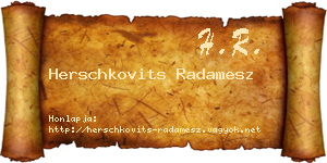 Herschkovits Radamesz névjegykártya